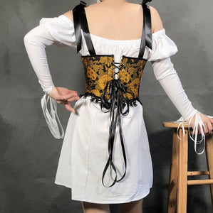 Vintage Floral Jacquard Corset Stay