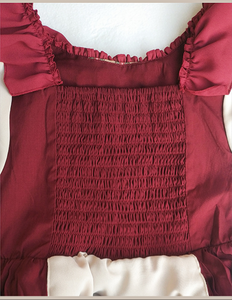Cottagecore Lolita Style Vintage Red Dress Hooded Cape Set