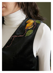 Cottagecore Deer Embroidery Vest
