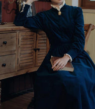 Load image into Gallery viewer, 1900s Style Stand Collar Vintage Dress
