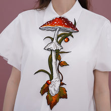 Load image into Gallery viewer, vintage blouse cottagecore blouse shirt cottagecore outfit vintage blouse vintage shirt fairycore outfit mushroom blouse
