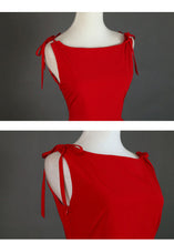 Load image into Gallery viewer, Handmade 50s Hepburn Inspired Classic Black Vintage Dress
