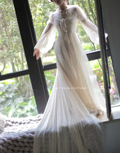 Load image into Gallery viewer, [Preorder] Handmade 30s Lace Princess bridal morning Cardi Gown
