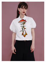 Load image into Gallery viewer, Handmade Cottagecore Mushroom Tie Shirt Accessory
