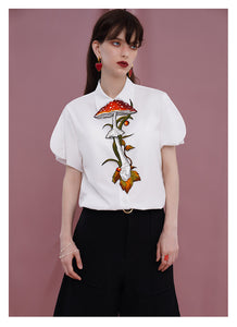 Handmade Cottagecore Mushroom Tie Shirt Accessory