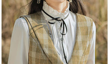 Load image into Gallery viewer, Retro Academia Plaid Blouse Vest Skirt Set
