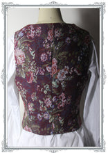 Load image into Gallery viewer, Vintage Floral Lace up Linen Reversible Waistcoat Vest
