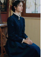 Load image into Gallery viewer, 1900s Style Stand Collar Vintage Dress

