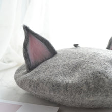 Load image into Gallery viewer, Handmade Cottagecore Fox Wool Blend Beret
