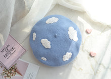 Load image into Gallery viewer, Fairycore Cloud Decor Wool Blend Beret
