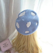 Load image into Gallery viewer, Fairycore Cloud Decor Wool Blend Beret
