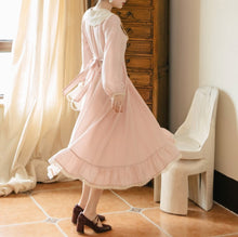 Load image into Gallery viewer, Retro Cottagecore Embroidery Pink Dress
