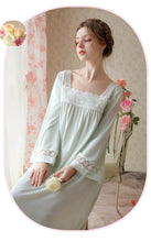 Load image into Gallery viewer, Retro Square Collar Cotton Night Gown dress
