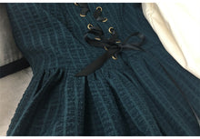 Load image into Gallery viewer, Cottagecore Lace up vintage cotton dress
