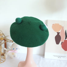 Load image into Gallery viewer, Handmade Cottagecore Frog Wool Blend Beret
