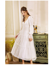 Load image into Gallery viewer, Vintage Princess Lace Night Gown Dress
