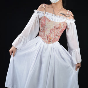Vintage Remake Jacquard Lace up Corset