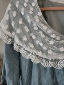 Period Drama Inspired Lace Collar Vintage Dress Final Sale