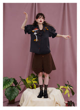 Load image into Gallery viewer, Cottagecore Mushroom Embroidery Blouse Top
