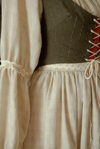 Cottagecore Medieval Style Chemise Dress Vest Set