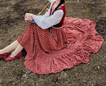 Load image into Gallery viewer, Gunne sax Style 70s Prairie Floral Velvet Stitched Dress
