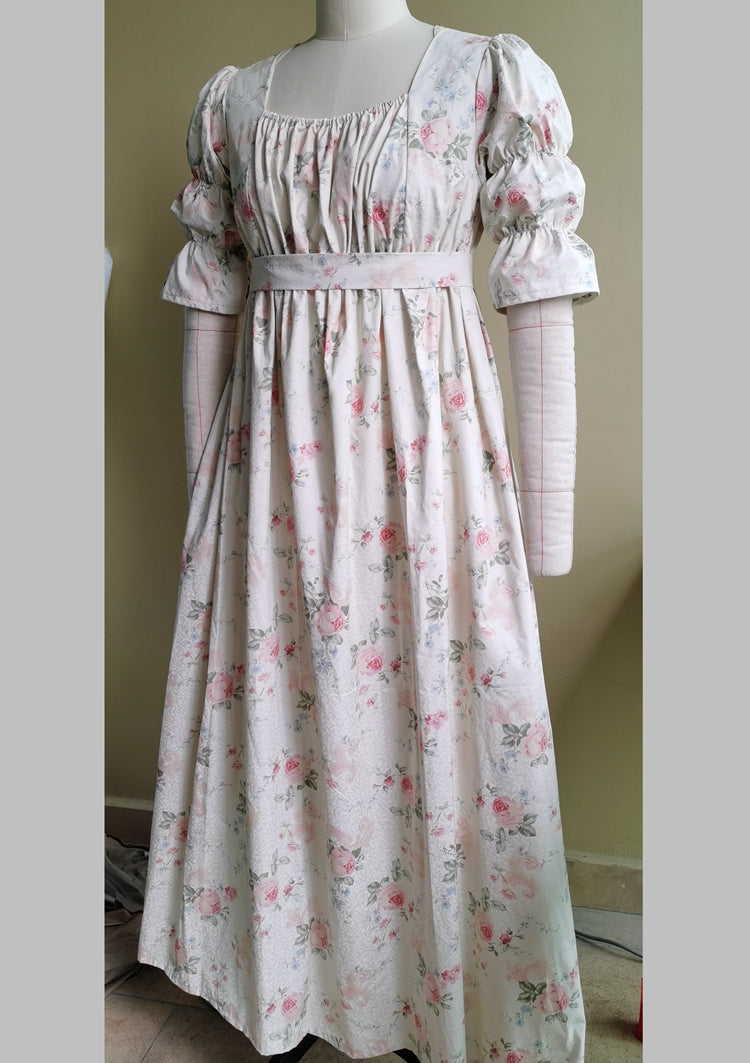regency cotton dress Bridgerton regency dress