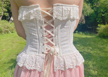 Load image into Gallery viewer, Vintage Reproduction Emboridery Lace up Corset Bustier Top
