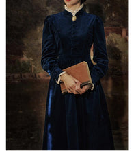 Load image into Gallery viewer, 1900s Style Stand Collar Vintage Dress
