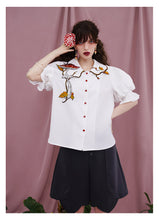 Load image into Gallery viewer, Cottagecore Mushroom Embroidery Blouse Top
