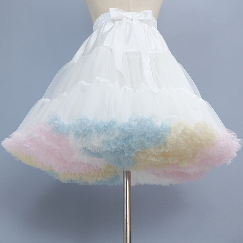 Retro Rainbow Petticoat Tutu Underskirt