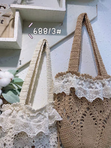 cottagecore bag straw bag vintage hand bag