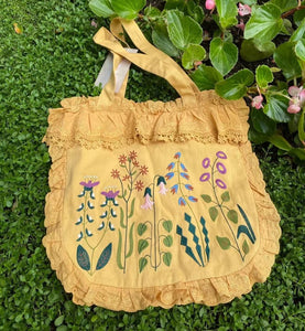 Cottagecore Embroidery Cotton Shoulder Bag