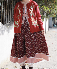 Load image into Gallery viewer, Cottagecore Embroidery Wool Cardigan Vintage Knit Top
