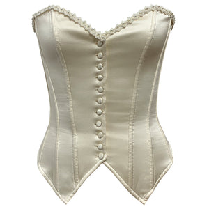 Vintage Reproduction Silk Lace up Corset Bustier Top