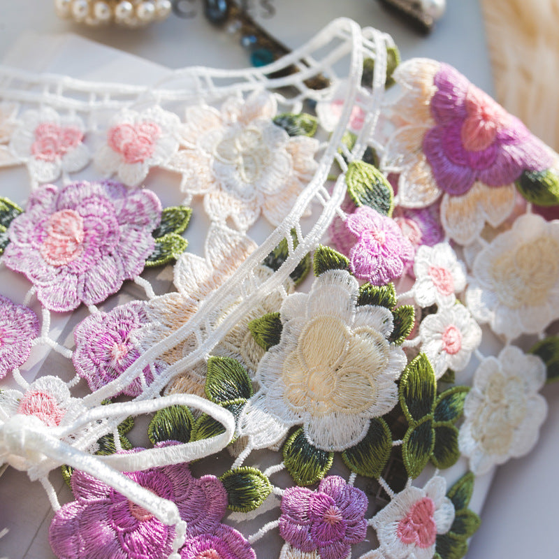 Cottagecore Lace Embroidery Hollow Faux Collar Accessories – Retro Fairy