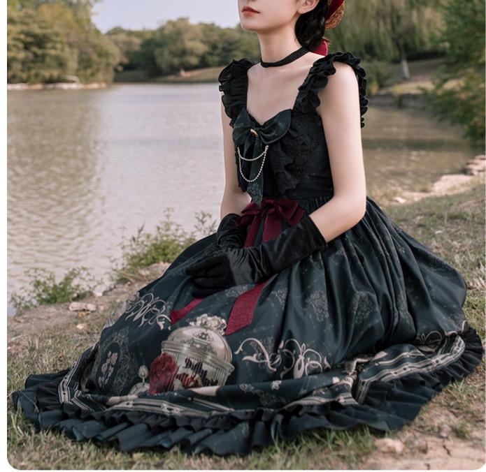 Gothic Style Vintage Sleeveless Lolita Dress M I Retro Fairy