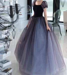 Dreamy Retro Princess Puff Sleeves Prom Evening Dress Ball Gown