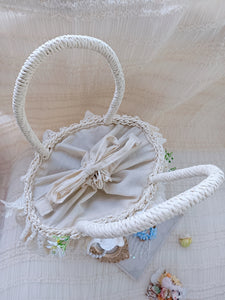 Handmade Cottagecore Flower Decor Straw Bag