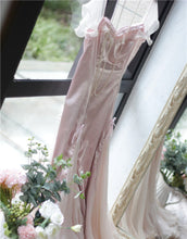 Load image into Gallery viewer, Handmade Vintage Dreamy Princess Pink Bow Stitched Dress Gown
