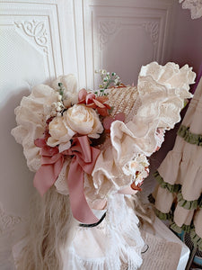 Handmade Vintage Straw Flower Bonnet Straw Hat