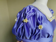 Load image into Gallery viewer, Handmade Custom made Satin Puff Sleeves Regency Dress
