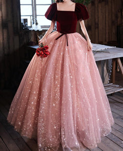 Retro Princess Puff Sleeves Prom Evening Dress Wedding Gown