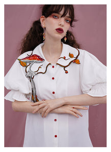 vintage blouse cottagecore blouse shirt cottagecore outfit vintage blouse vintage shirt fairycore outfit mushroom blouse