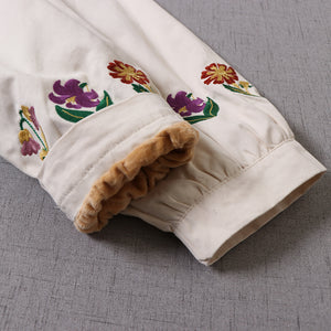 Cottagecore Grandmacore Embroidery Trench Jacket Dress