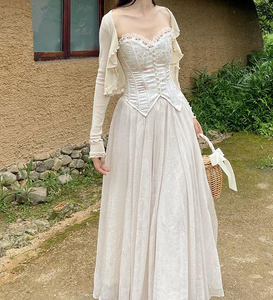 Vintage Reproduction Rose Lace Stitching Jacquard Corset Bustier Top