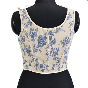 Vintage Style Lace up Floral Corset Stay