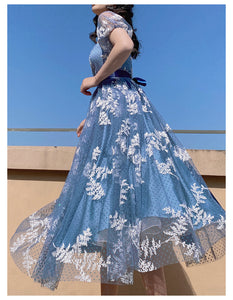 Handmade Fairycore Snow Flakes Prom Dress [Final Sale]