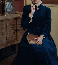 Load image into Gallery viewer, 1900s Style Stand Collar Vintage Dress
