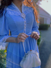Load image into Gallery viewer, Vintage 70s Gunnesax Style Prairie Blue Dress
