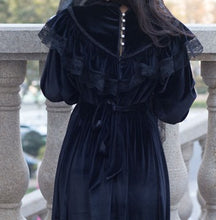 Load image into Gallery viewer, 30s Dark Academia Gothic Style Dress
